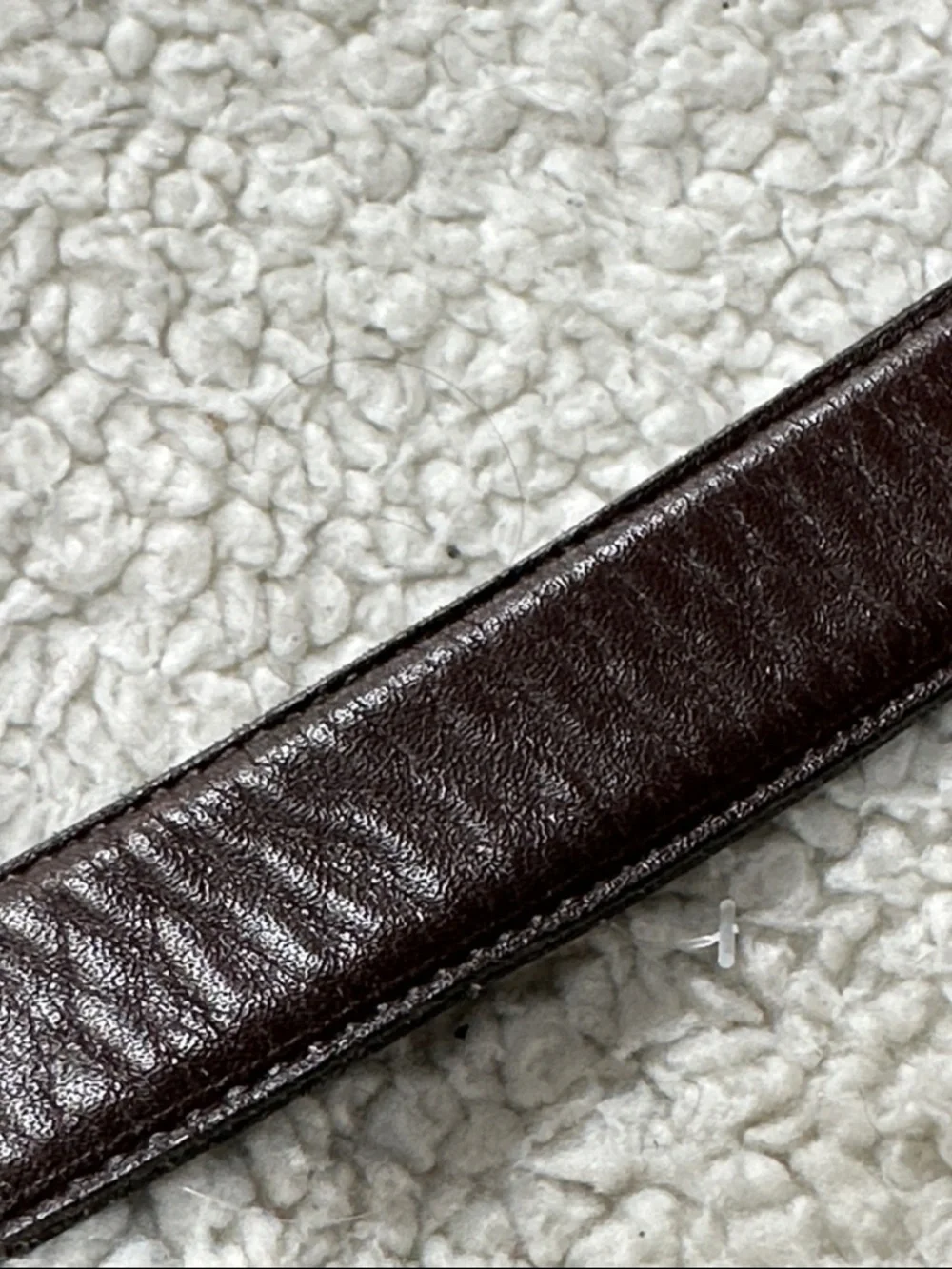 Slim Brown Belt with Geometric Inlay in Silver Tone Buckle